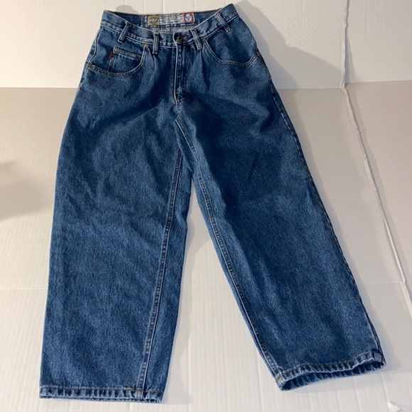 Bugle Boy Jeans Vintage Bugle Boy Gold Crest Baggy Fit Mens 3 X 30 Denim Blue High Waist